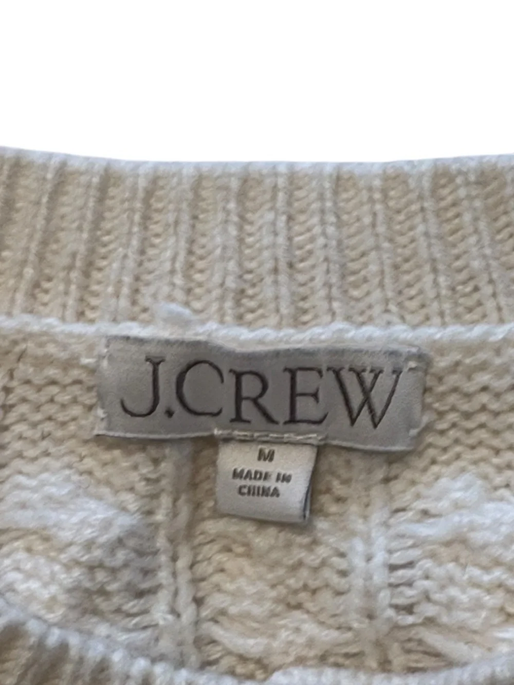 J. Crew Cable Knit Cardigan Sweater Size M Cream Gold Buttons Polished Office - Picture 4 of 8
